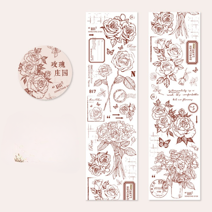 Dream Courtyard Decorative Flower Circular Stickers Tape