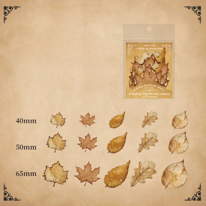 Retro Autumn Leaves Stickers