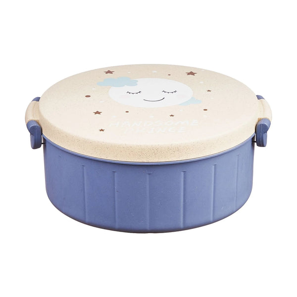 Round Cartoon Lunch Box with Multiple Compartments