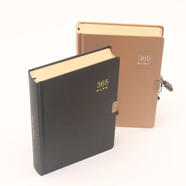 Retro 365 Plain Paged Planner Journal With Lock