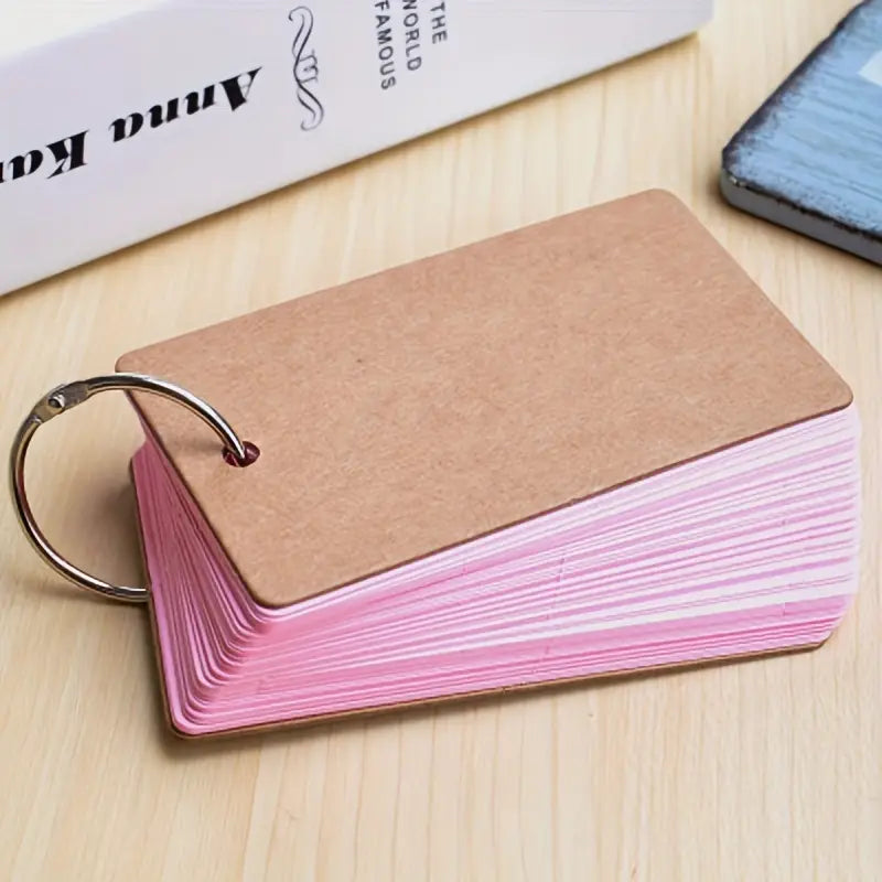 Assorted Color Flash Cards With Metal Binder Rings