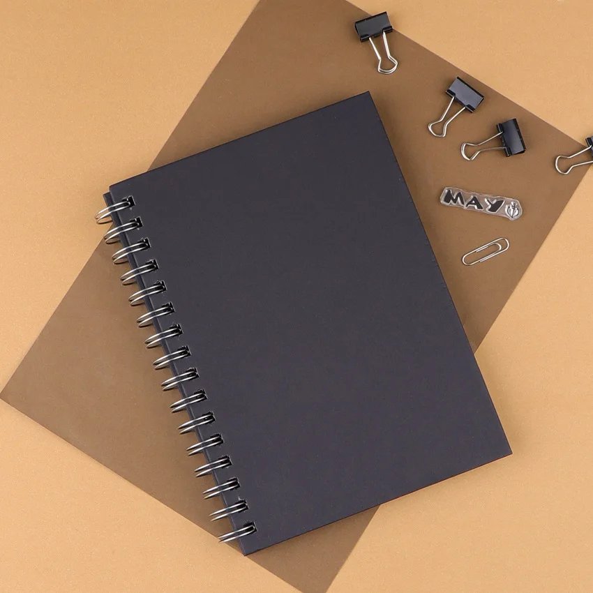 Thick Hard Cover Black Pages Notebook