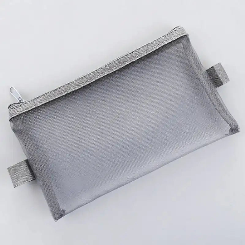 Transparent Mesh Zipper Pencil Case