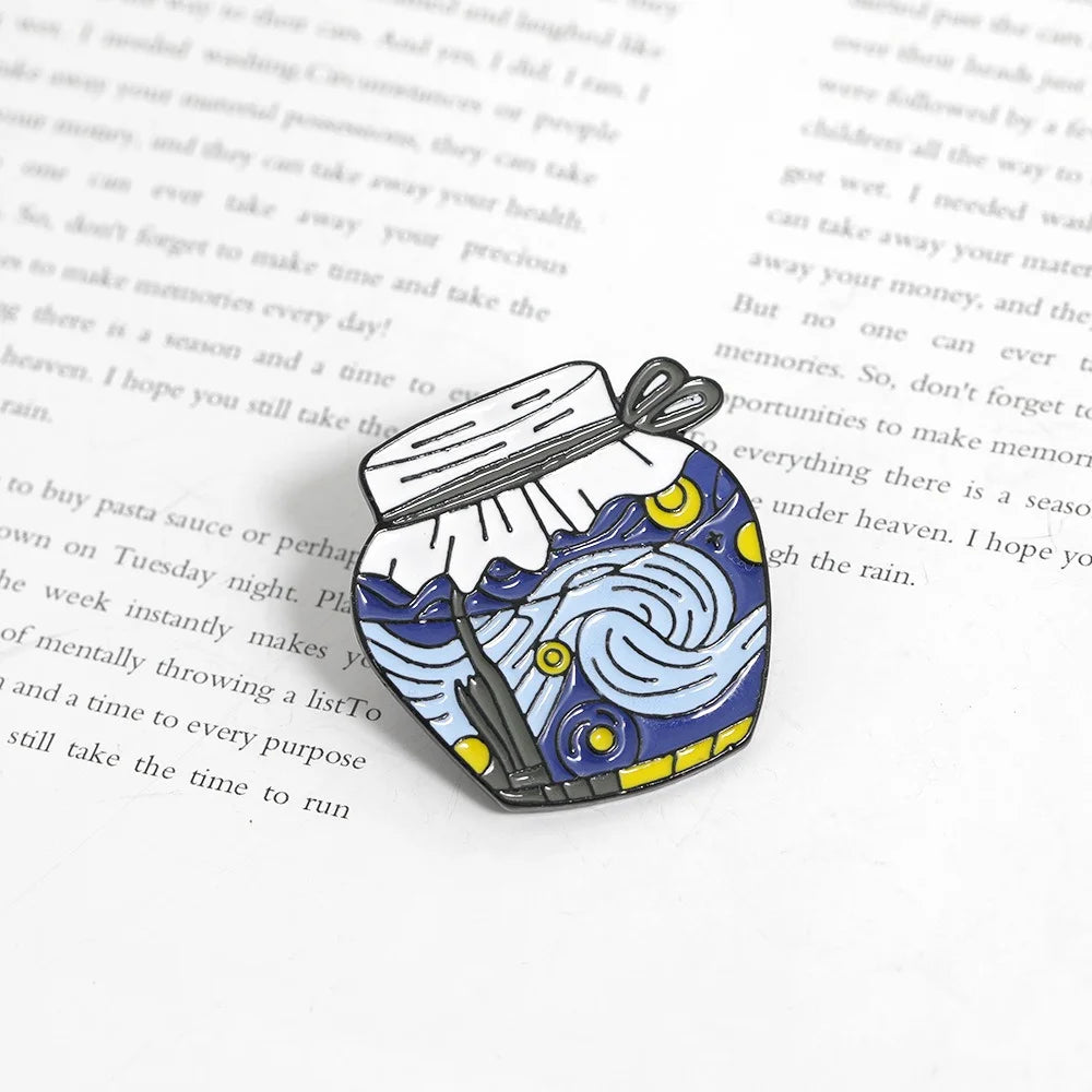 Van Gogh Oil Painted Enamel Pin And Broach