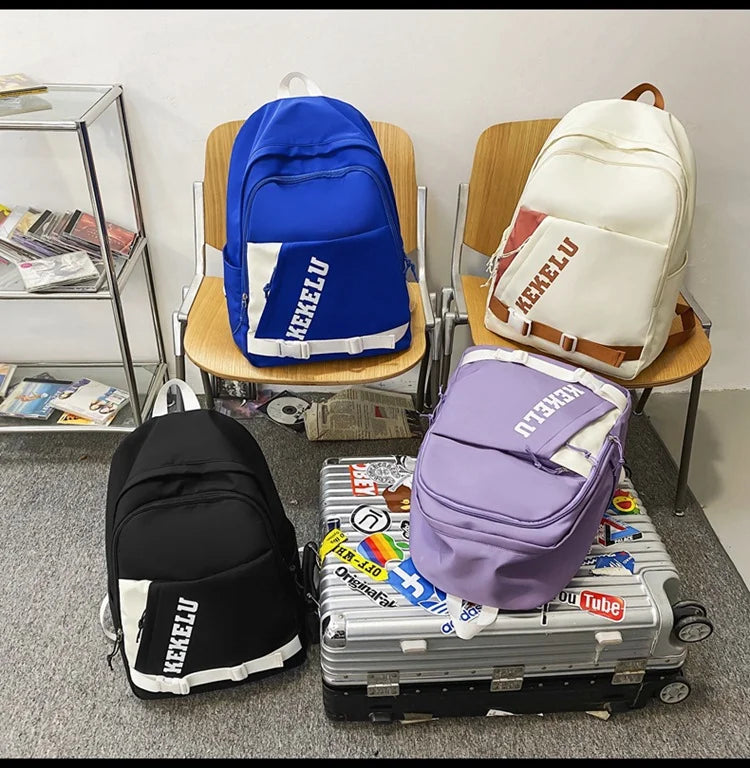 Versatile Leisure Hong Kong Style Schoolbags and Backpack