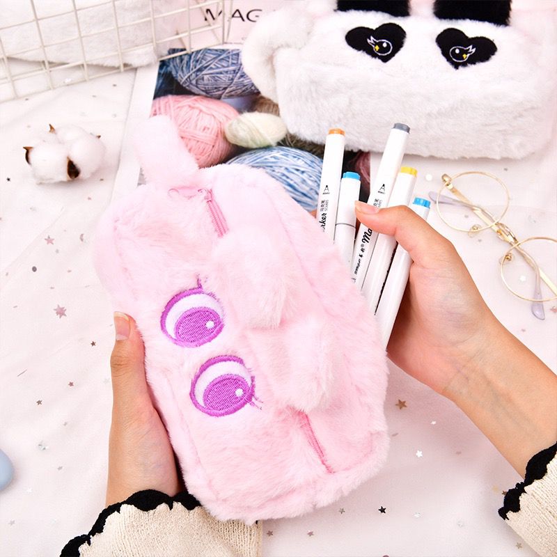 Cute Fur Plush Pencil Case