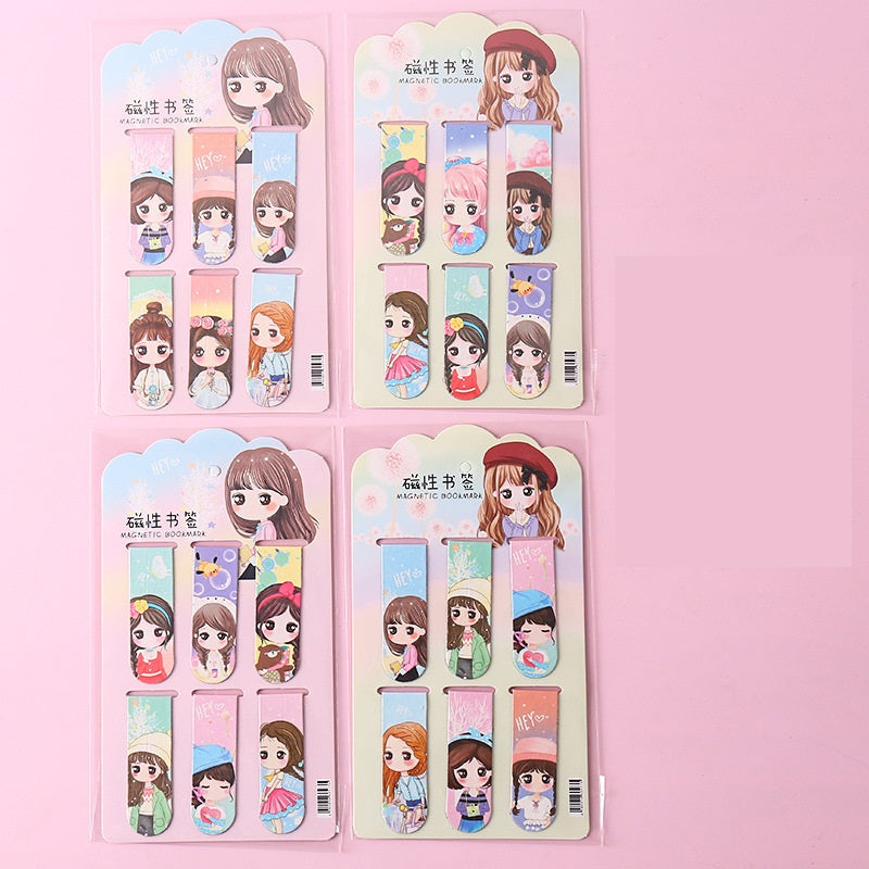 Double Sided Metal Magnetic Bookmarks - Girls Series