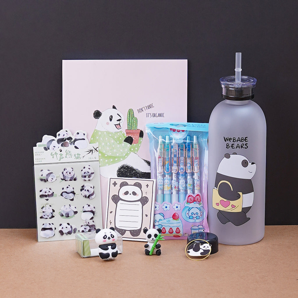 Panda Stationery Deal with 1000 ml Bottle