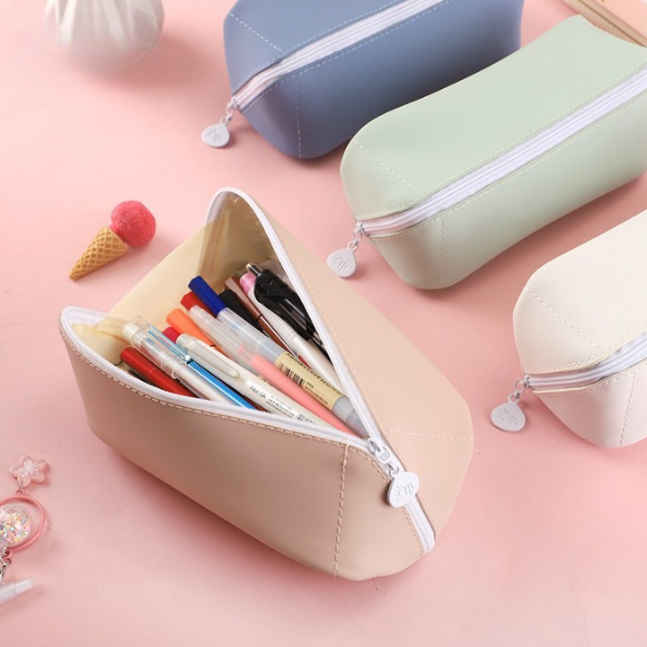 Large Capacity PU Leather Pencil Case