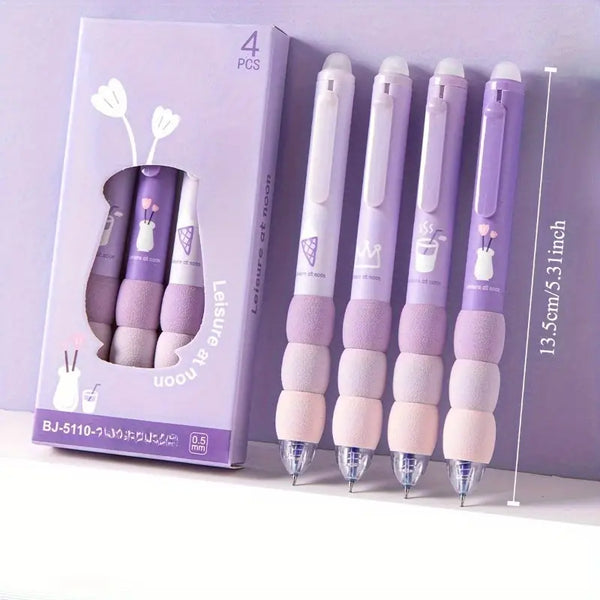 Eraseable Squishy Purple Pens Set