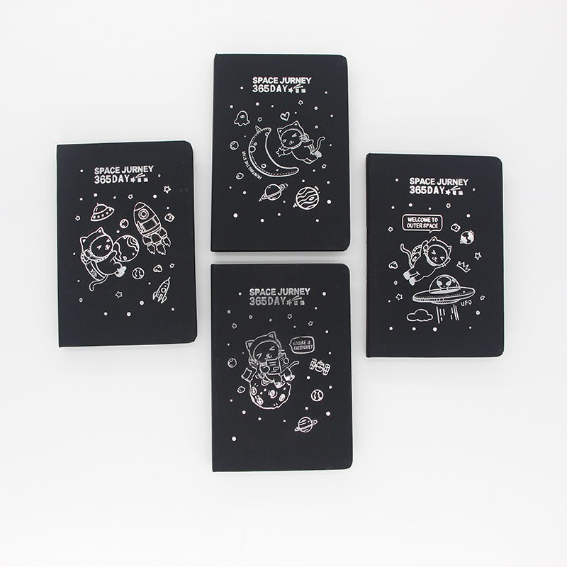 Starry Sky Black Cover Page Graffiti Notebook Journal