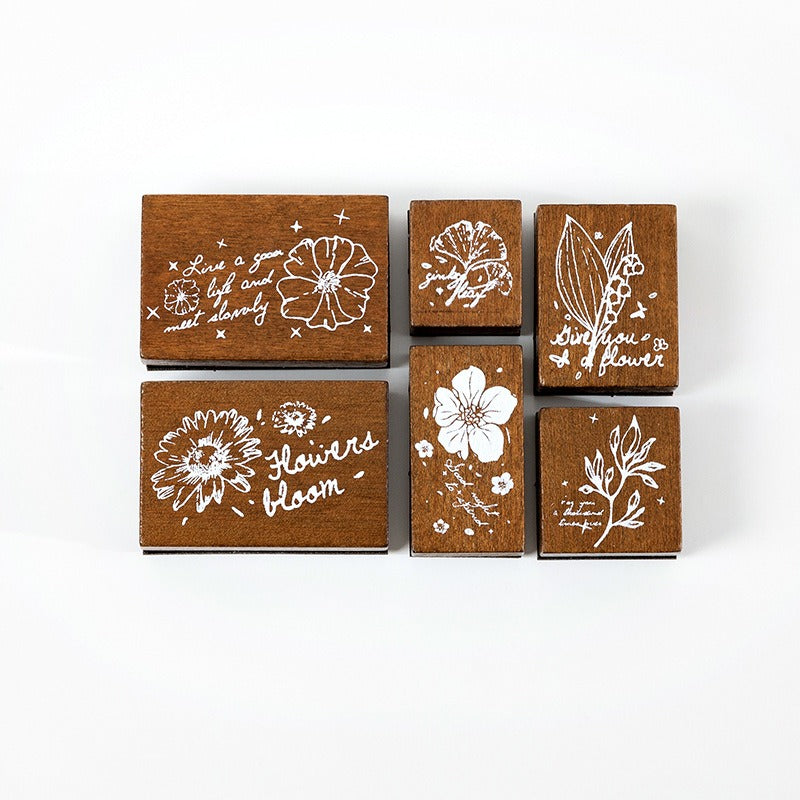 Sugar Poetry Boxed Lotus Wood Seal Stamp Set