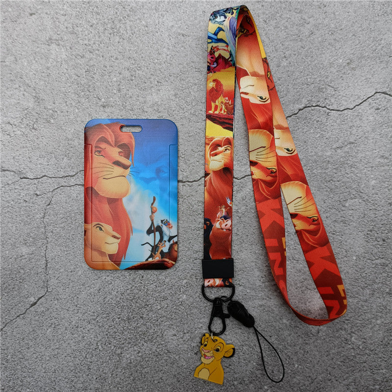 The Lion King Simba Mobile Phone Rope Cartoon Lanyard Card Set