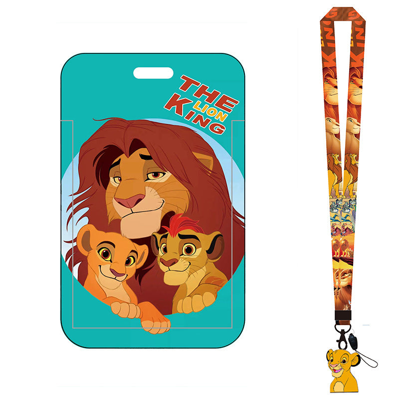 The Lion King Simba Mobile Phone Rope Cartoon Lanyard Card Set